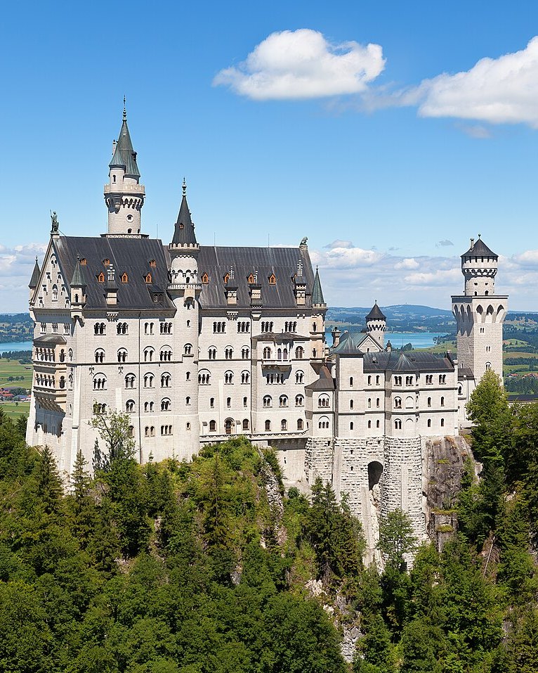 Neuschwanstein Castle above the forests of southern Bavaria