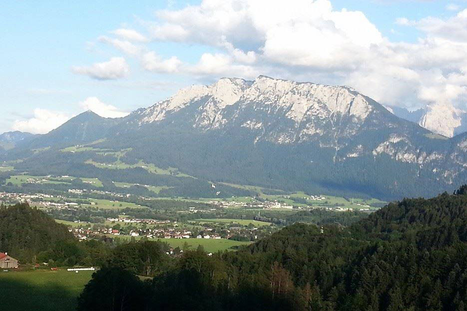The village of Oberaudorf beneath the mountains